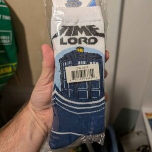 Brand New Doctor Who Themed  Lord Blue Socks